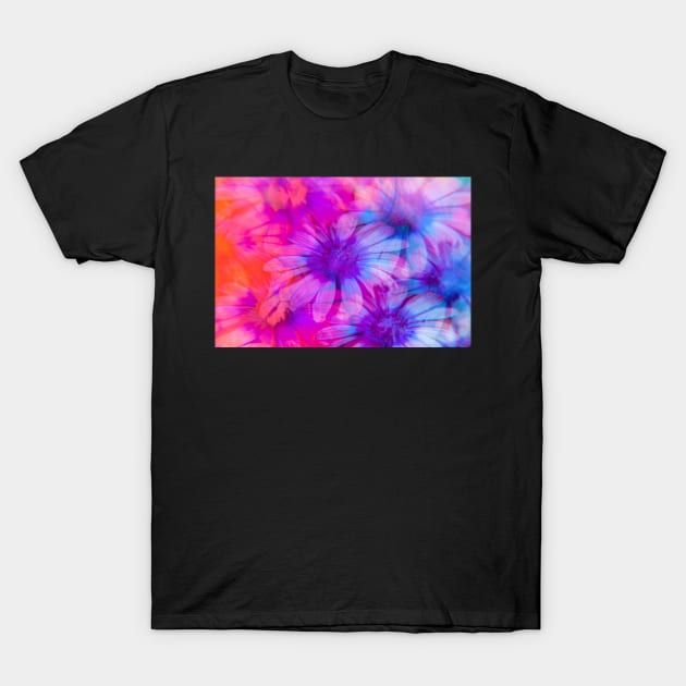 Daisies with a purple/orange gradient T-Shirt by karinelizabeth